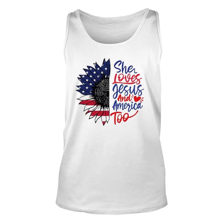 She Loves Jesus And America Too Unisex Tank Top