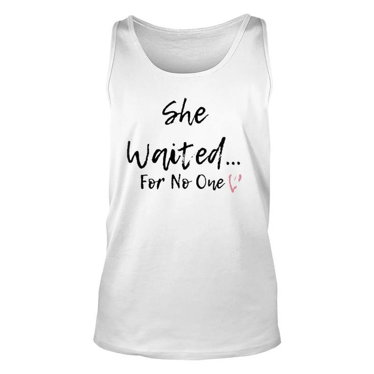She Waited For No One V-Neck Unisex Tank Top