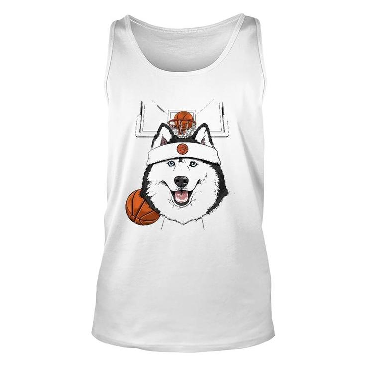 Siberian Husky Basketball Dog Lovers Basketball Player  Unisex Tank Top