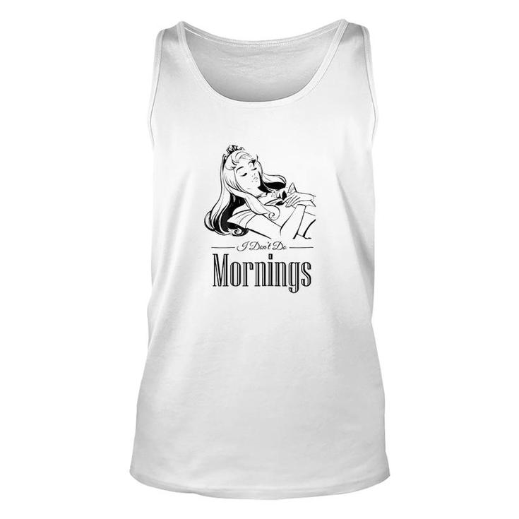 Sleeping Beauty I Dont Do Mornings Graphic Unisex Tank Top