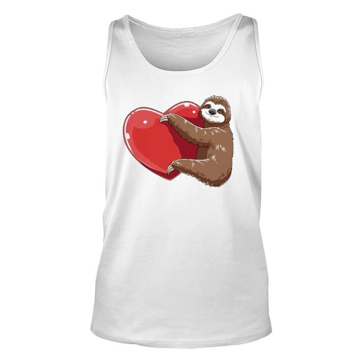 Sloth Heart Valentine's Day Sloth Lovers Sloth Hugging Heart Tank Top