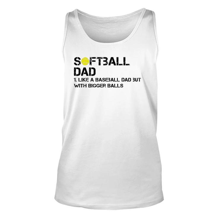 Mens Softball Dad Like A Baseball But With Bigger Balls Father's Tank Top