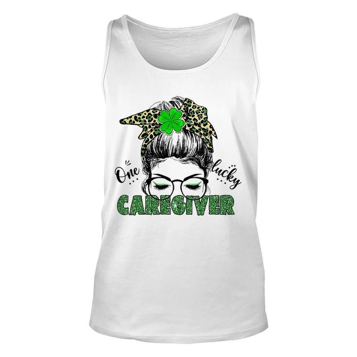 St Patricks Day One Lucky Caregiver Unisex Tank Top
