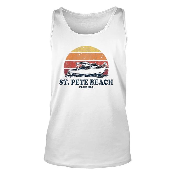 St Pete Beach Fl Vintage Boating 70S Retro Boat Raglan Baseball Tee Tank Top
