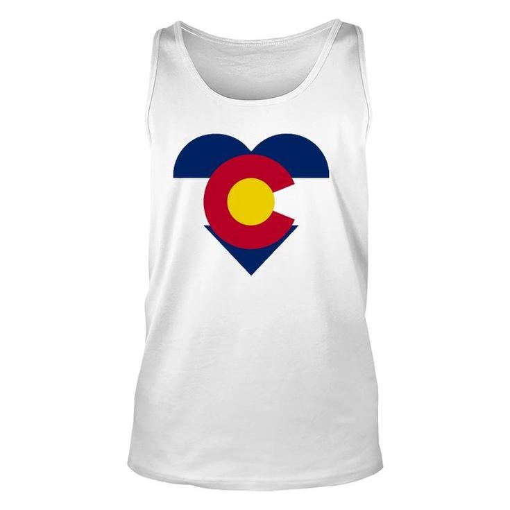 State Of Colorado Flag Heart Gift Novelty Men Women Unisex Tank Top