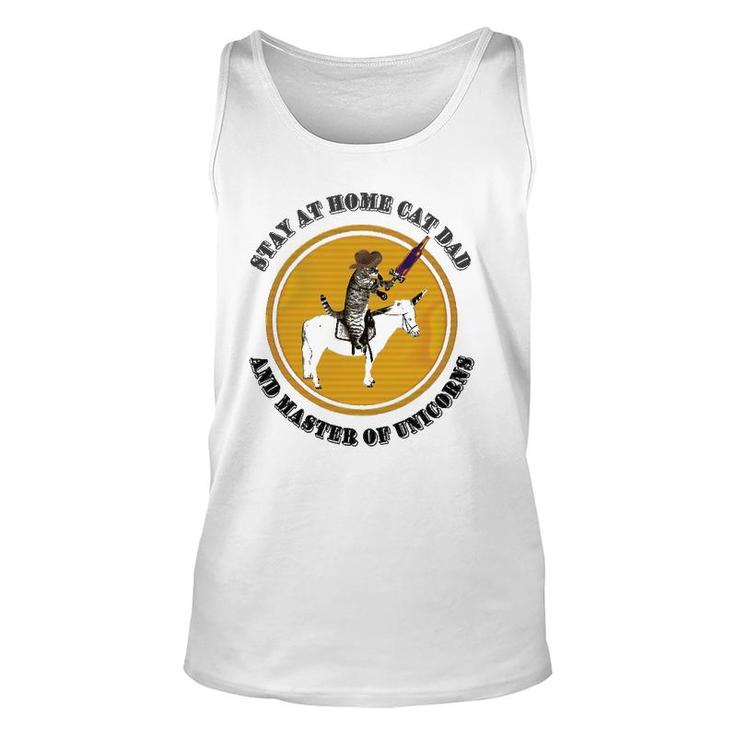 Stay At Home Funny Cat Dad And Unicorn Master Unisex Tank Top
