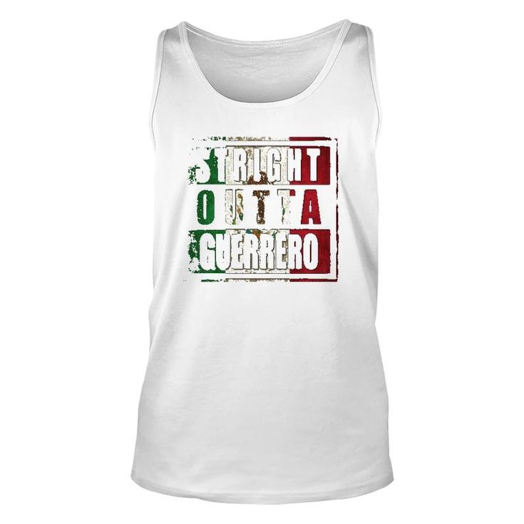 Straight Outta Guerrero Mexican Flag  Unisex Tank Top