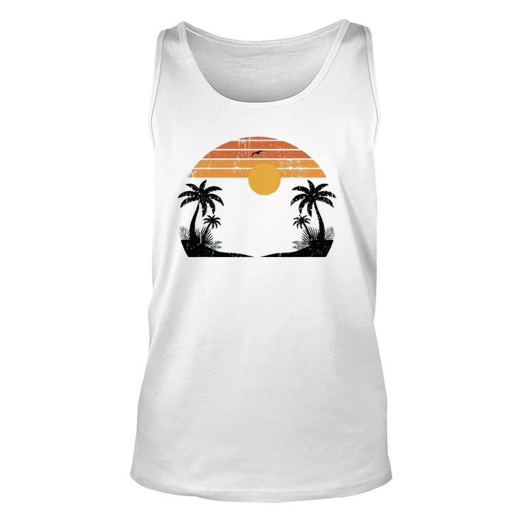 Sunshine Summer Vibes Palm Trees Beach Retro Tropical Summer Tank Top