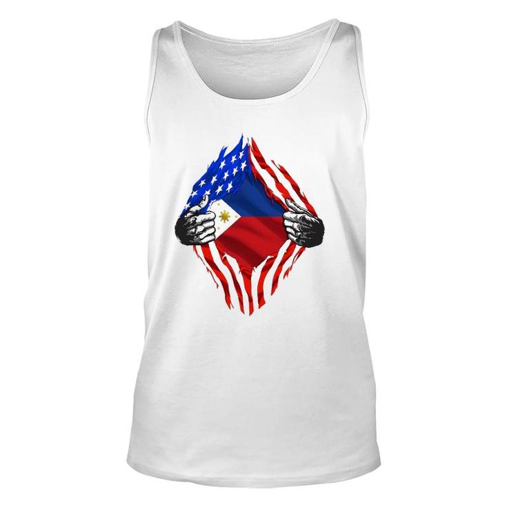 Super Filipino Heritage Philippines Roots Usa Flag Gift Unisex Tank Top