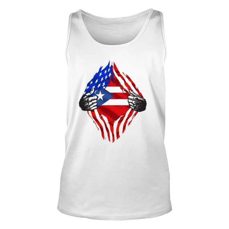 Super Puerto Rican Heritage Puerto Rico Roots Usa Flag Gift Unisex Tank Top