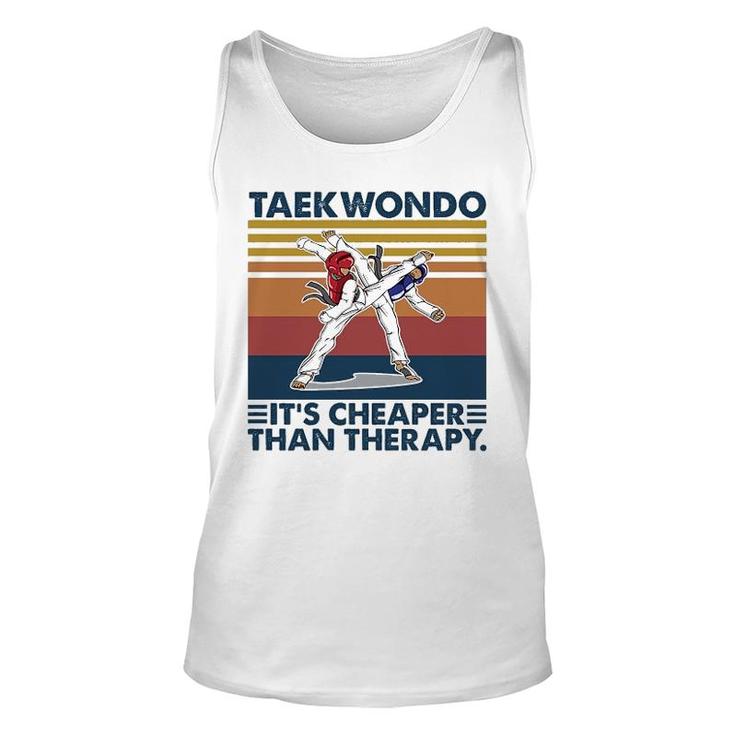 Taekwondo Is Cheeper Than Therapy Unisex Tank Top