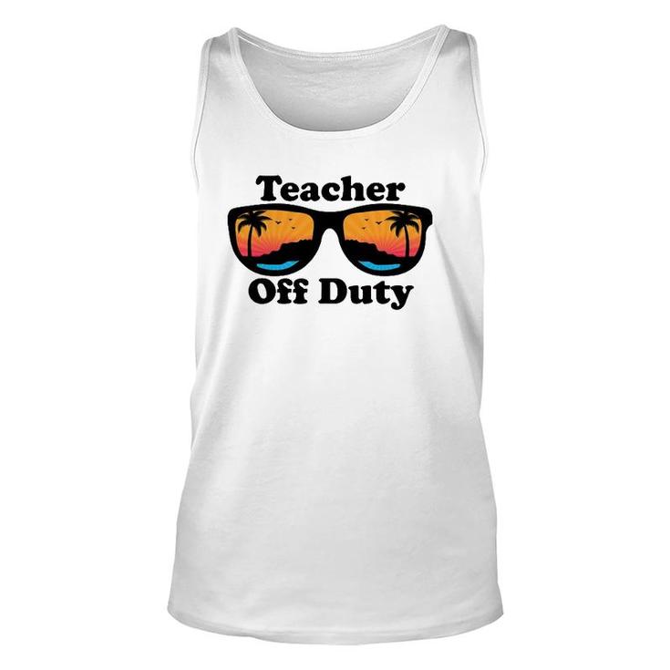 Teacher Off Duty Retro Sunglasses Funny Teacher Unisex Tank Top