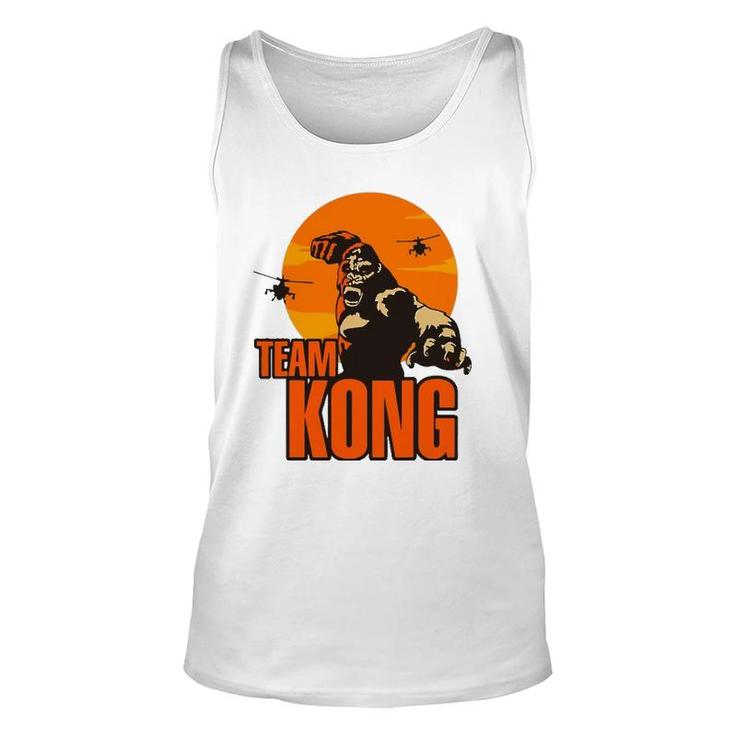 Team Kong Taking Over The City And Helicopters Sunset Unisex Tank Top