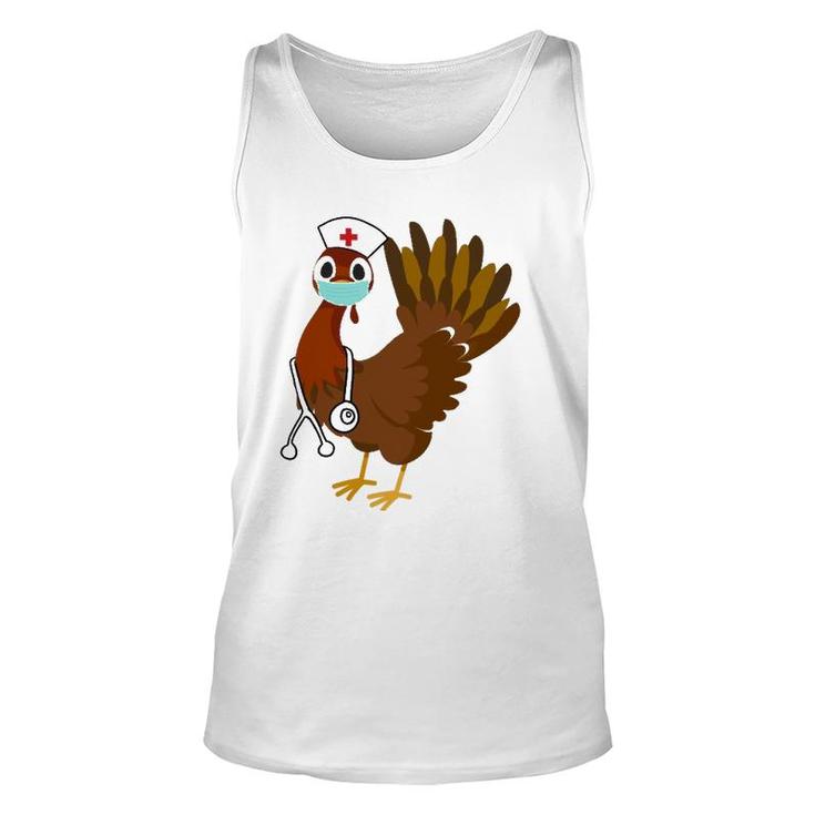 Thanksgiving Nurse  Funny Turkey Scrub Gift For Nurses Unisex Tank Top