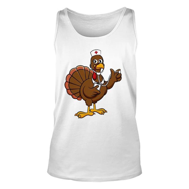 Thanksgiving Nurse Turkey Funny Feast Day Gift Unisex Tank Top
