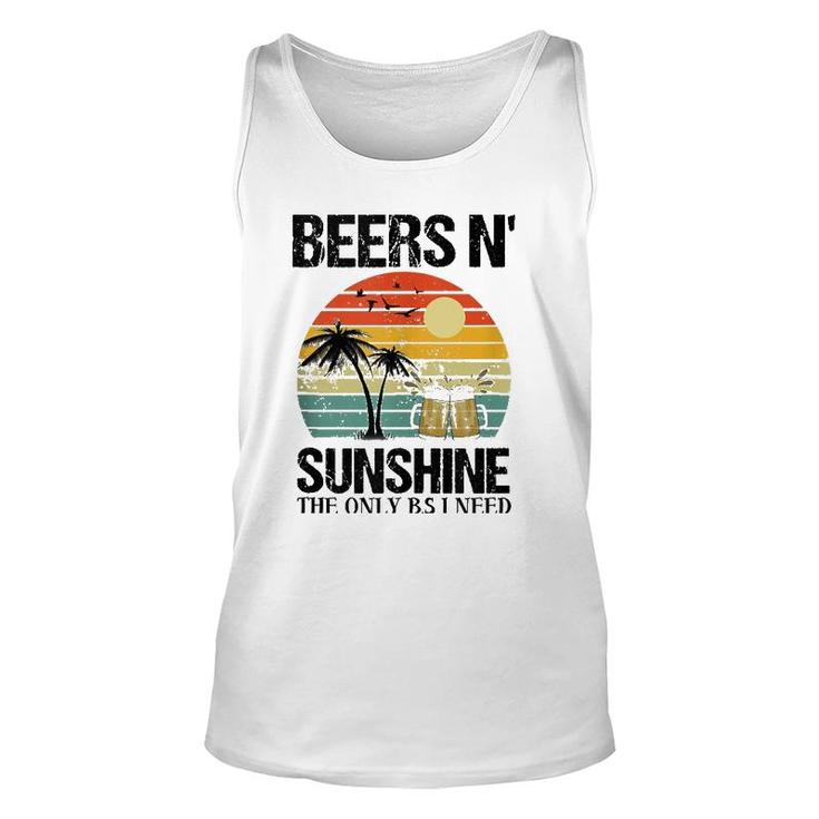 The Only Bs I Need Is Beer N' Sunshine Retro Beach  Unisex Tank Top