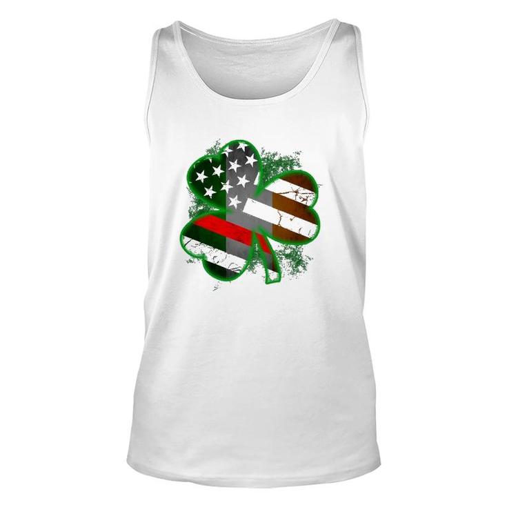 Thin Red Line St Patrick's Day Honoring Firefighters Unisex Tank Top