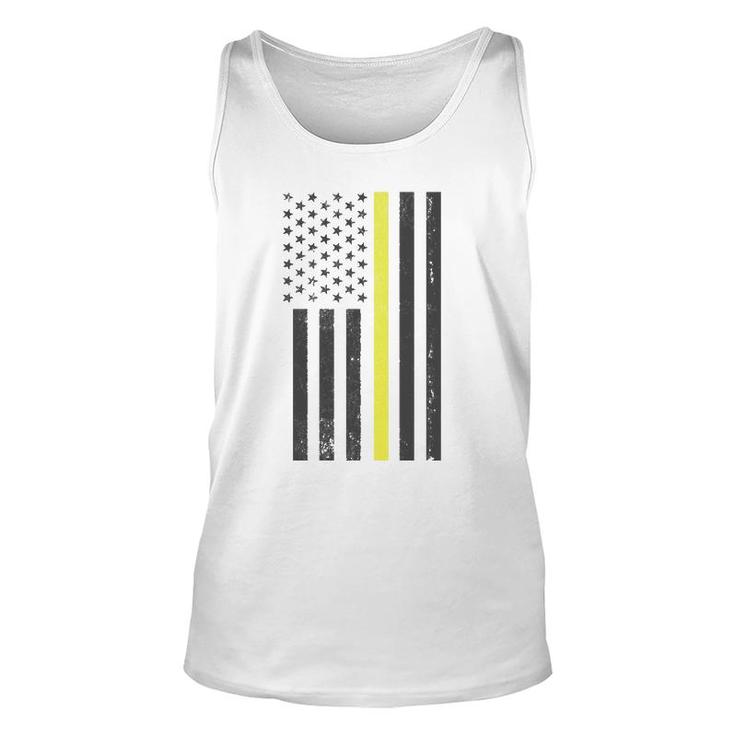 Thin Yellow Line 911 Police Dispatcher Usa Flag Pullover Unisex Tank Top