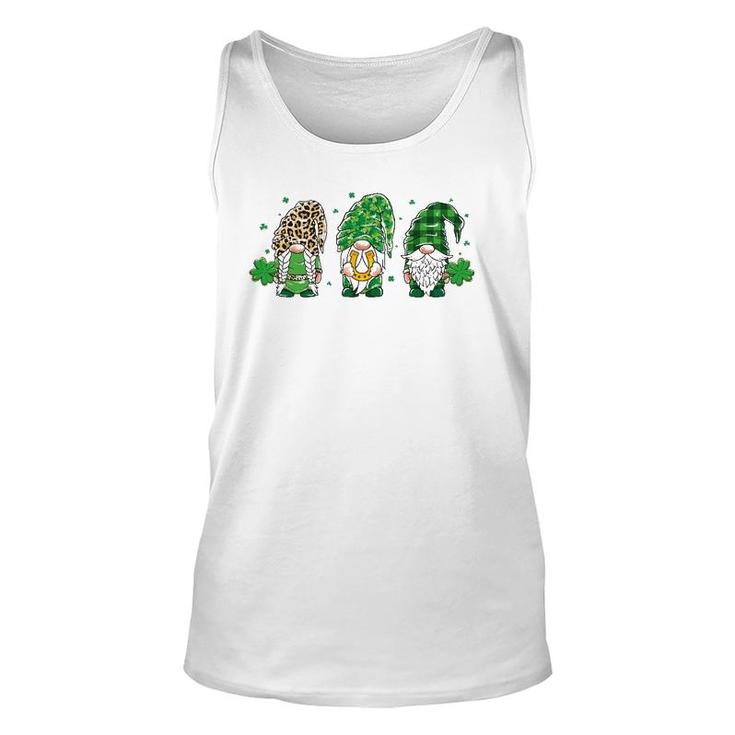 Three Gnomes Lucky Horseshoe Leopard Plaid St Patrick's Day Unisex Tank Top