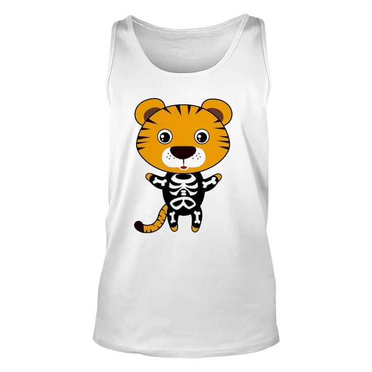 Tiger Skeleton Xray Costume Cute Easy Animal Halloween Gift Unisex Tank Top