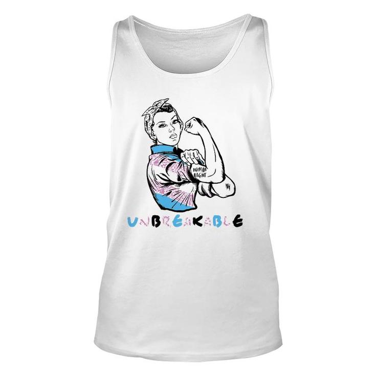 Trans Transgender Human Rights Unbreakable Cool Lgbt Gift Unisex Tank Top
