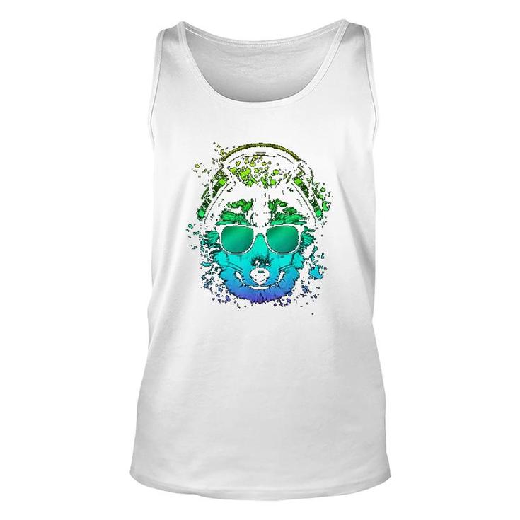 Trippy Dj Gift Edm Techno House Wolves Psychedelic Wolf Unisex Tank Top