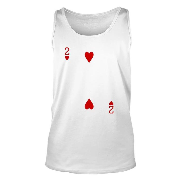 Two Of Hearts Playing Card Unisex Tank Top