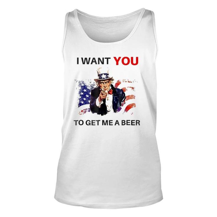 Uncle Sam Beer I Want You To Get Me A Beer Unisex Tank Top