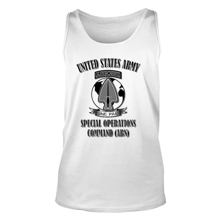Us Army Special Operations Command Abn Back Design  Unisex Tank Top