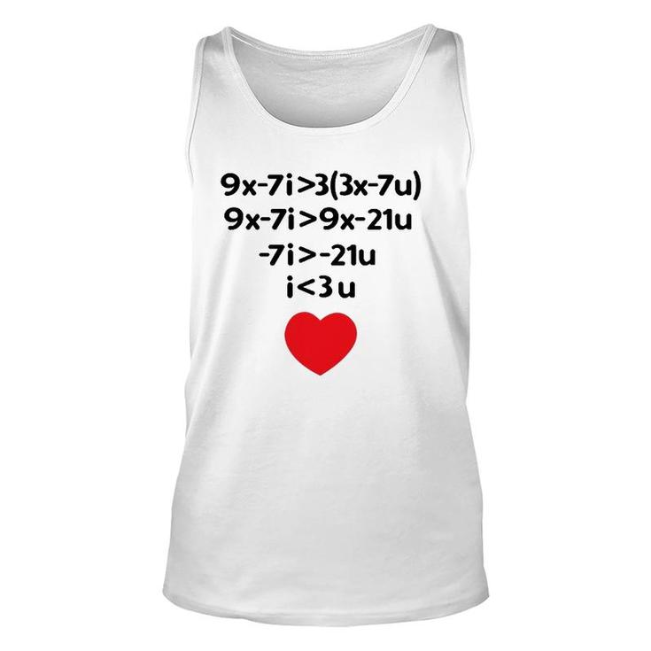 Valentine's Day Math Equation For I Love You Heart Unisex Tank Top