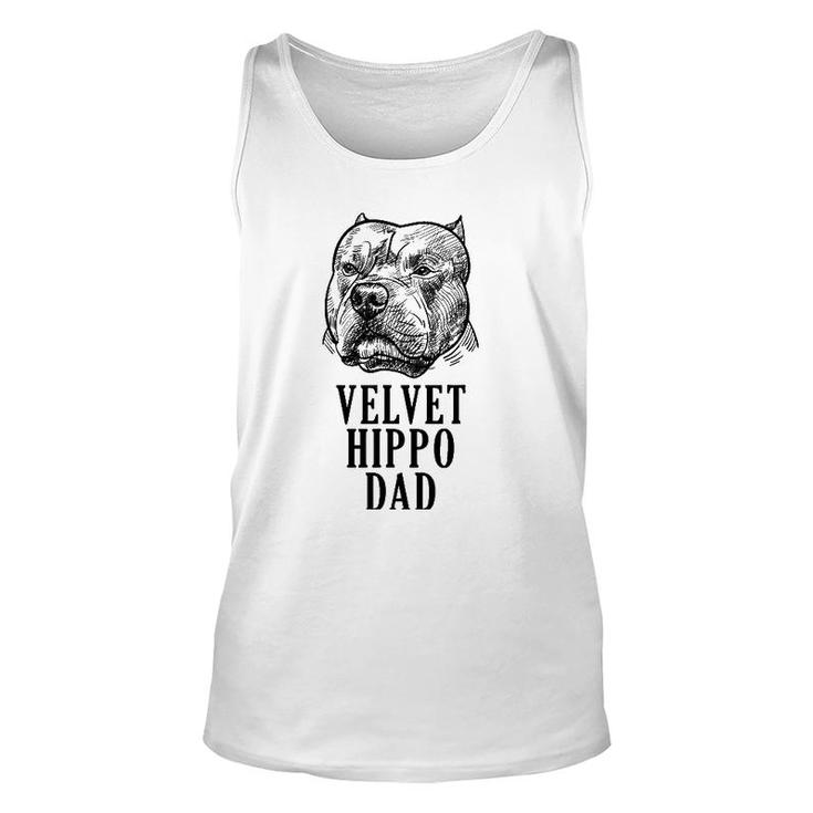 Velvet Hippo Dad Pitbull Dog Owner American Bully Pitbull Unisex Tank Top