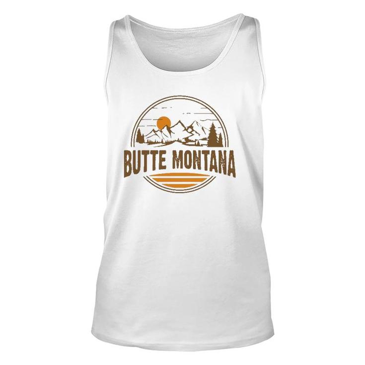Vintage Butte Montana Mountain Hiking Souvenir Print  Unisex Tank Top