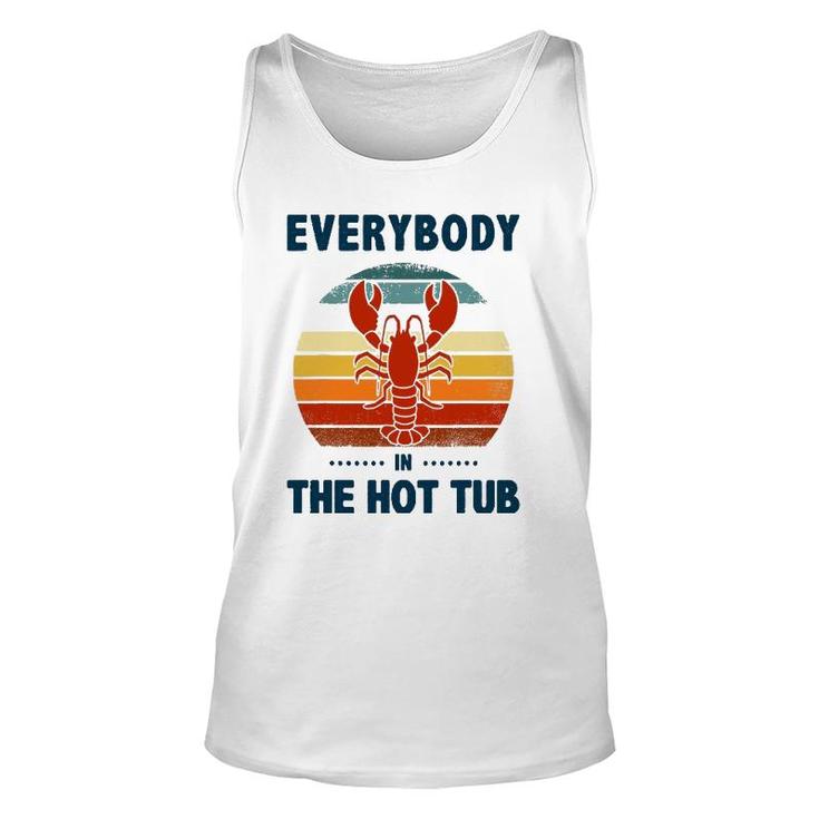 Vintage Everybody In The Hot Tub Funny Crawfish Eating Unisex Tank Top