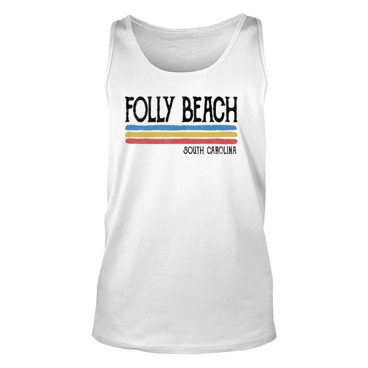Vintage Folly Beach South Carolina Sc Souvenir Gift  Unisex Tank Top