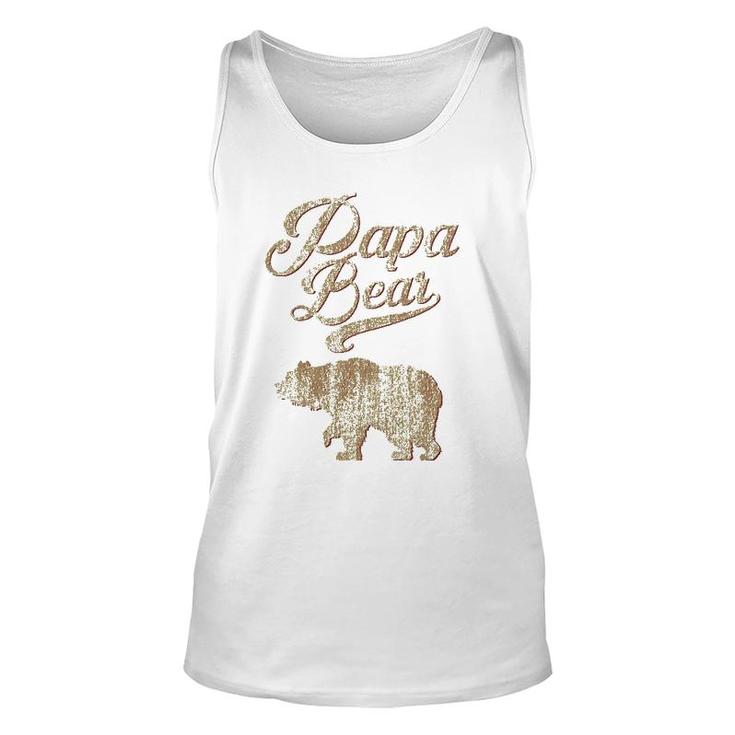 Vintage Papa Bear Dad Father's Day Father Gift Tee Unisex Tank Top