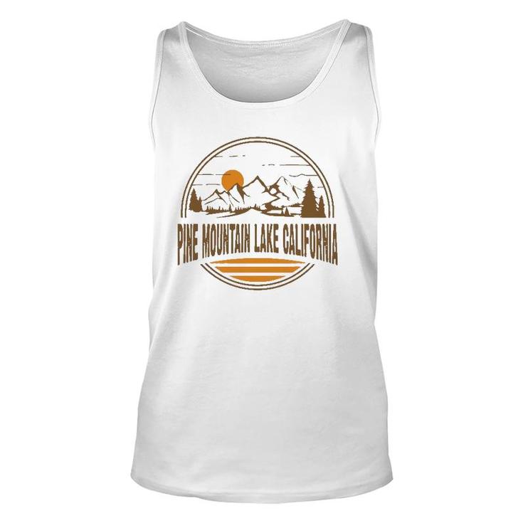 Vintage Pine Mountain Lake California Mountain Hiking Print Pullover Tank Top