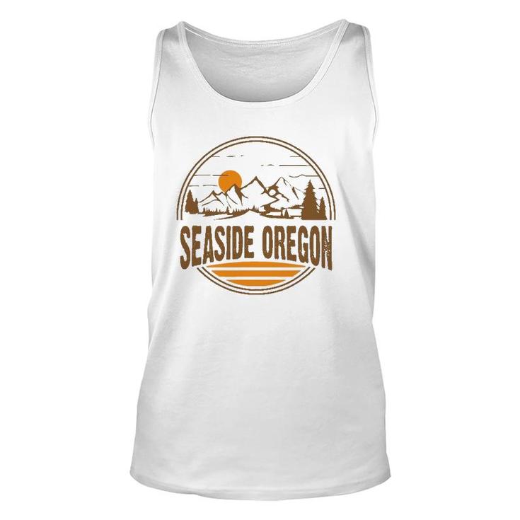 Vintage Seaside, Oregon Mountain Hiking Souvenir Print Unisex Tank Top