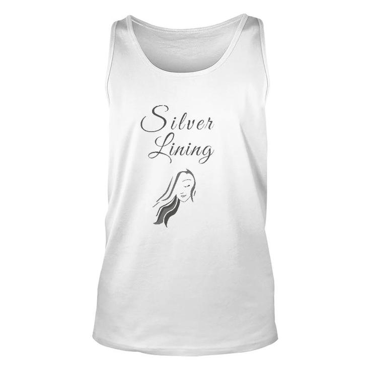 Womens Wearing My Silver Lining For Silver White Grey Hair Women Tank Top
