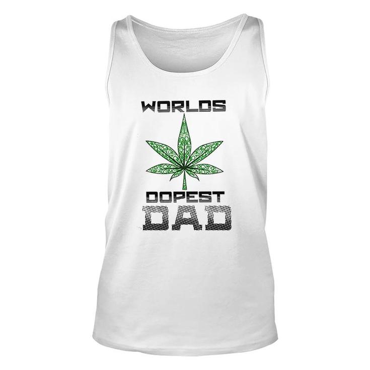 Weed Worlds Dopest Dad Funny Leaf Casual For Men Women Leaf Unisex Tank Top