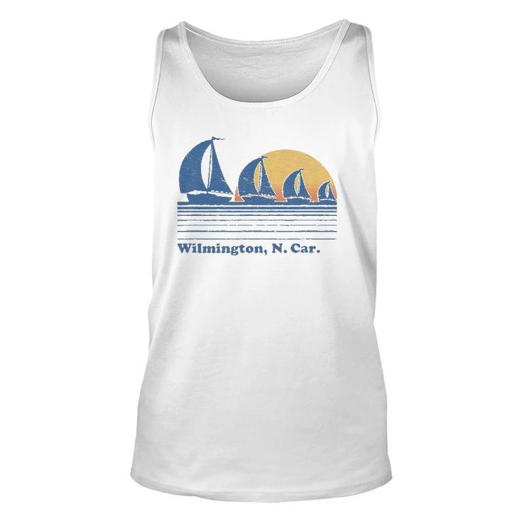 Wilmington Nc Sailboat Vintage 80S Sunset Tee Unisex Tank Top