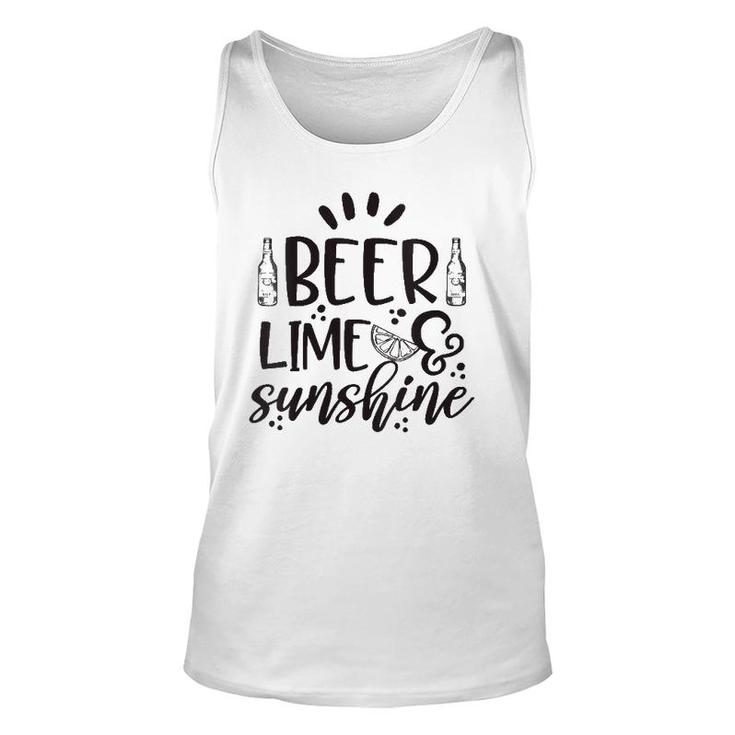 Womens Beer Lime & Sunshine Summer Drinking  Unisex Tank Top