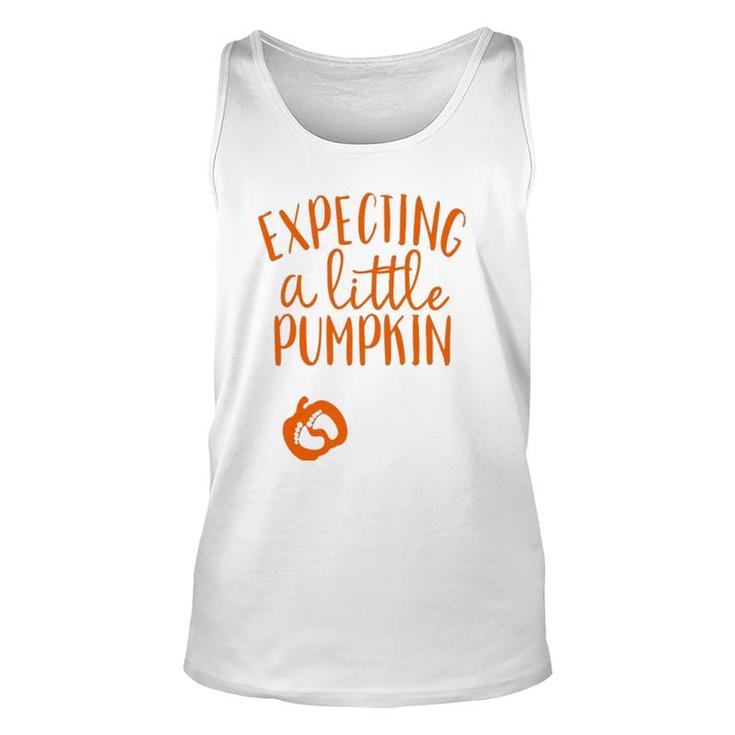 Womens Expecting A Little Pumpkin  Fall Baby Tee  Pumpkin Unisex Tank Top