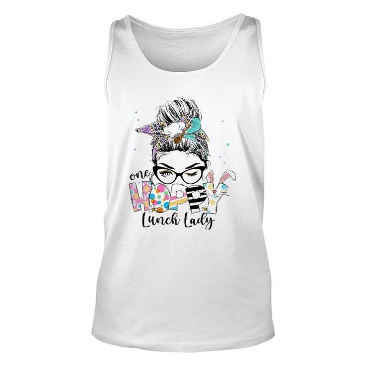 Womens One Hoppy Lunch Lady Cafeteria Staff Easter Outfit Unisex Tank Top
