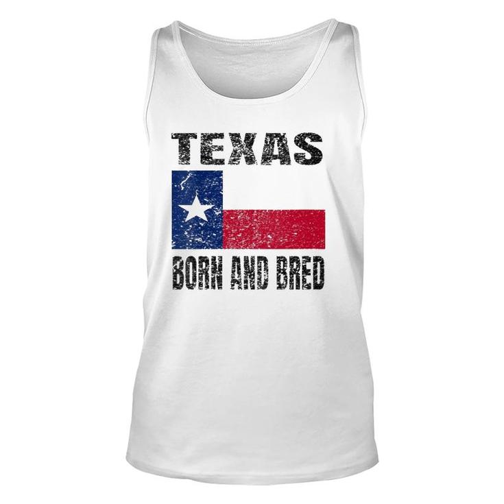 Womens Texas Born And Bred - Vintage Texas Flag V-Neck Unisex Tank Top