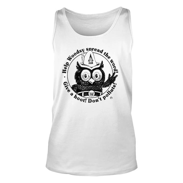 Woodsy Owl Give A Hoot Don't Pollute 70S Vintage Unisex Tank Top