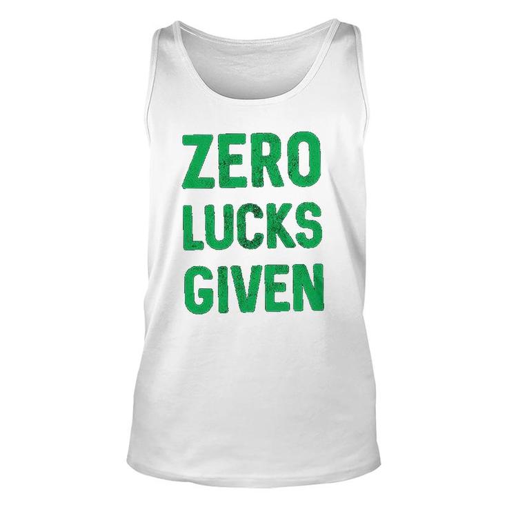 Zero Lucks Given Saint Patricks Day Unisex Tank Top
