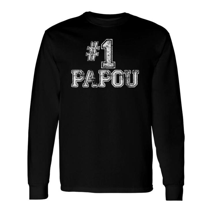 1 Papou Number One Sports Father's Day Long Sleeve T-Shirt T-Shirt