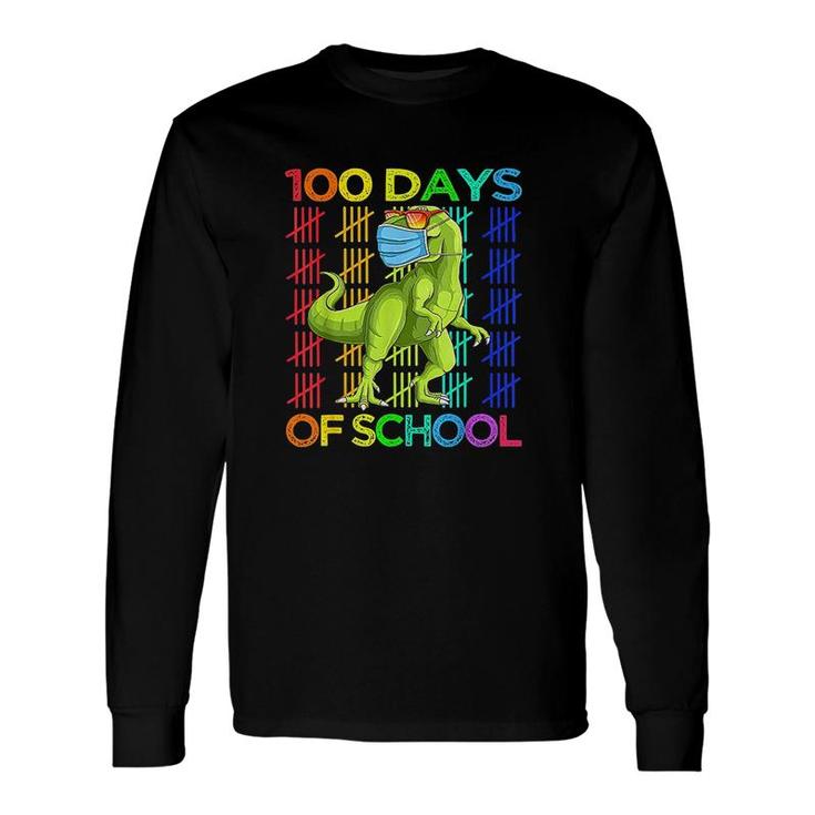 100 Days Of School Dinosaur Trex Wearing Smarter Long Sleeve T-Shirt