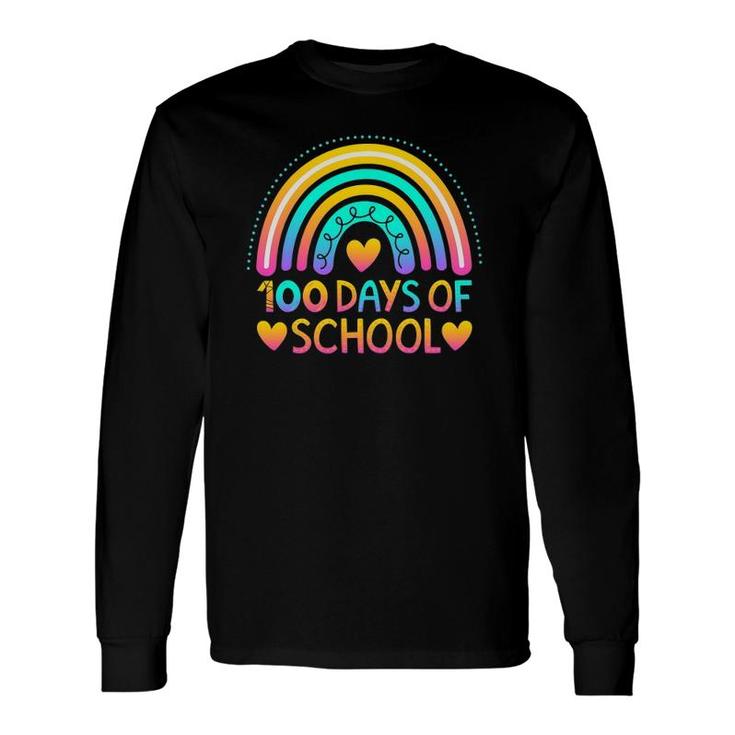 100 Days Of School Teacher Rainbow Long Sleeve T-Shirt T-Shirt