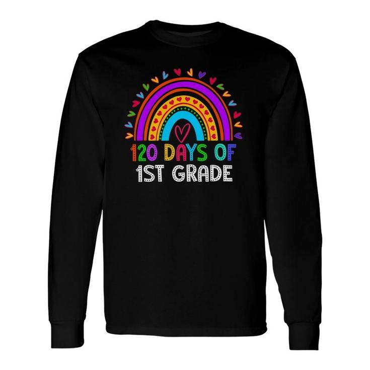 120 Days Of 1St Grade School 100Th Day Of School Rainbow Long Sleeve T-Shirt T-Shirt